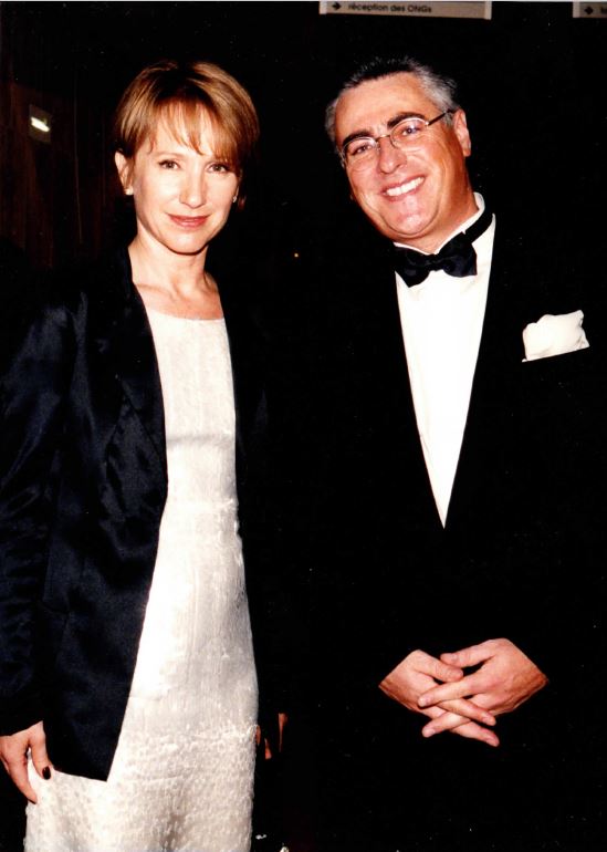 Nathalie Baye et Jean-Michel Aubrun, au Gala d'Amnesty International, Palais de l'Unesco, 1996.JPG